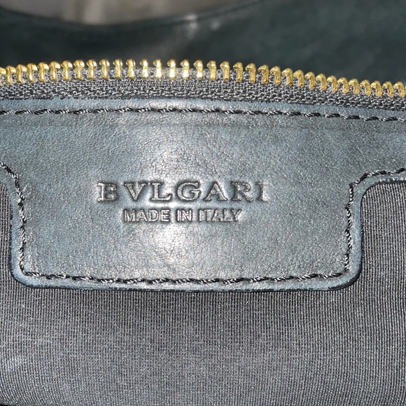 Vintage Bulgari Distressed Leather Shoulder Bag - Picture 6 of 9